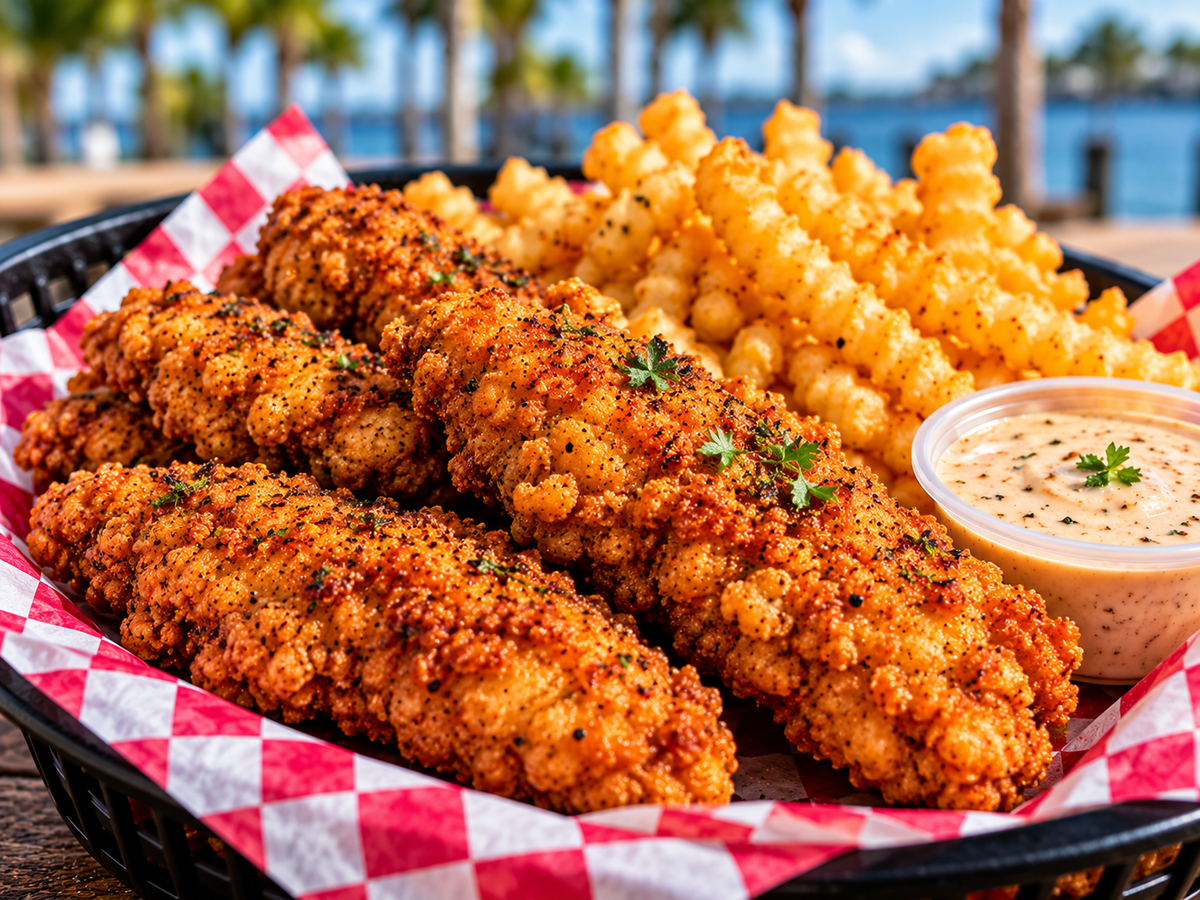 Chicken tenders with fries