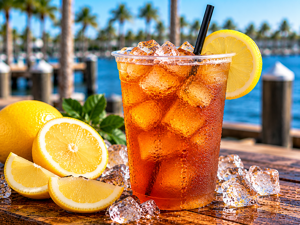 Illustrative iced tea with lemon